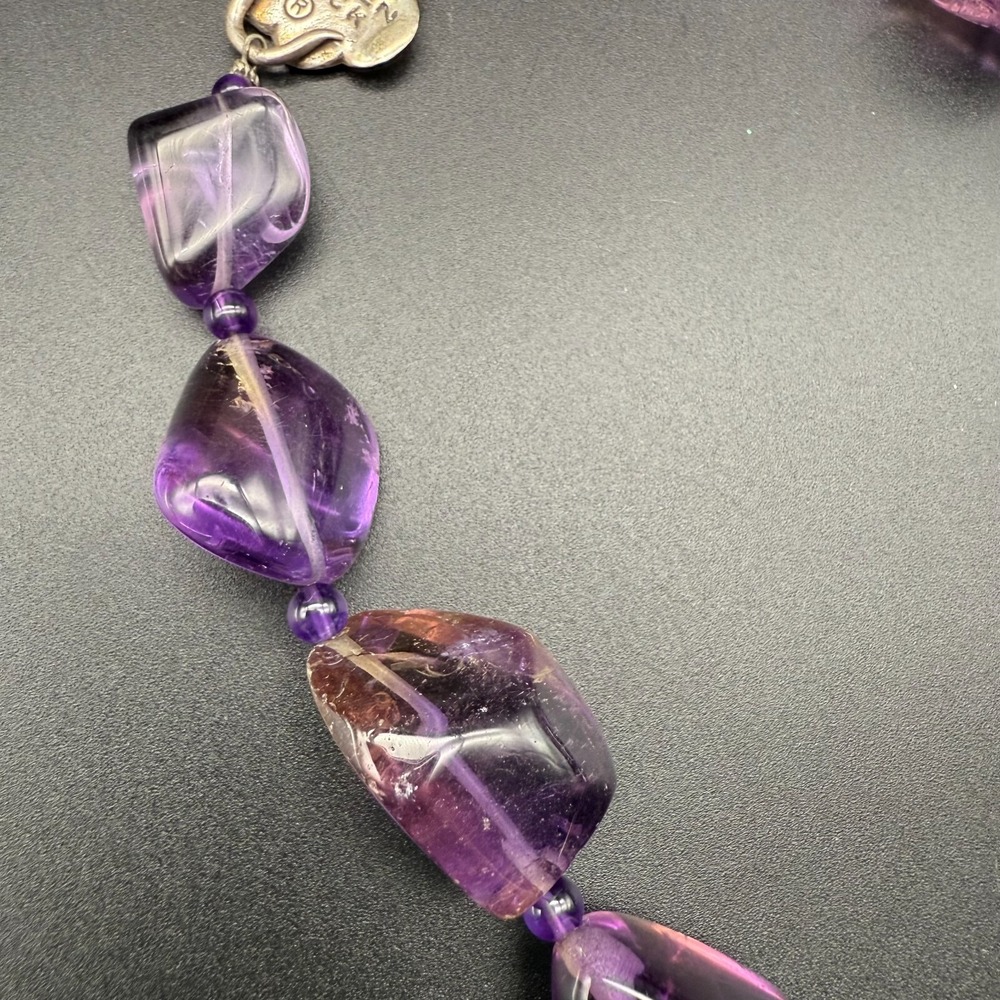 Stephen Dweck Signed‎ Ametrine Nugget Necklace | Sterling Silver Clasp | Artisan - Picture 10 of 12